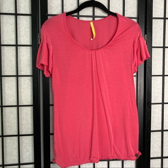 Lole Lightweight Scoopneck Athletic Performance Short Sleeve Top Pink Small - Picture 3 of 10